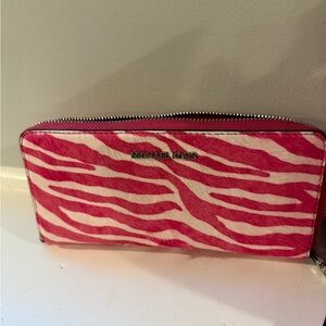 Michael Kors Vibrant Pink Zebra Wallet